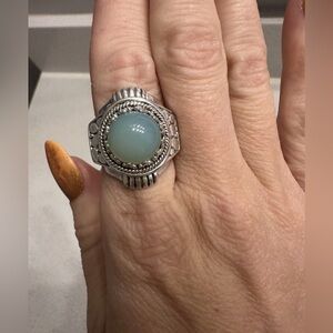 Rise Up in Faith Ring™ in Paraiba Chalcedony watermark Size 6